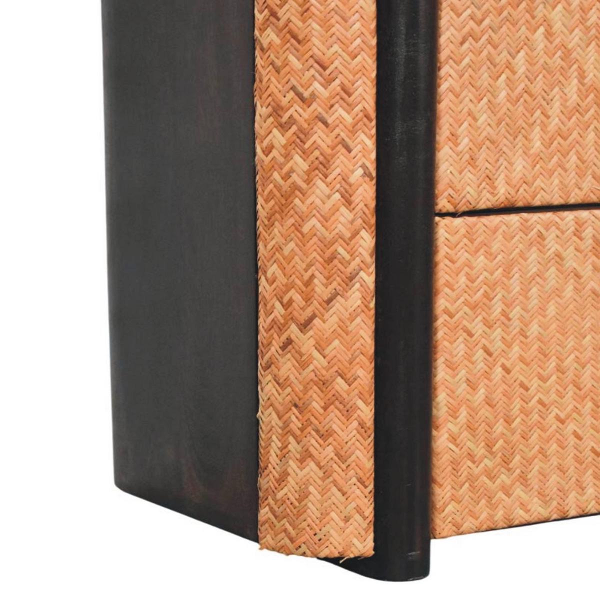 KOMMODE mit edlem Samtbezug in Mokka-Finish, 3 Schubladen, dunkelbraun. - Dunkelbraun, Holz (90/86/40cm) - Artisan Furniture