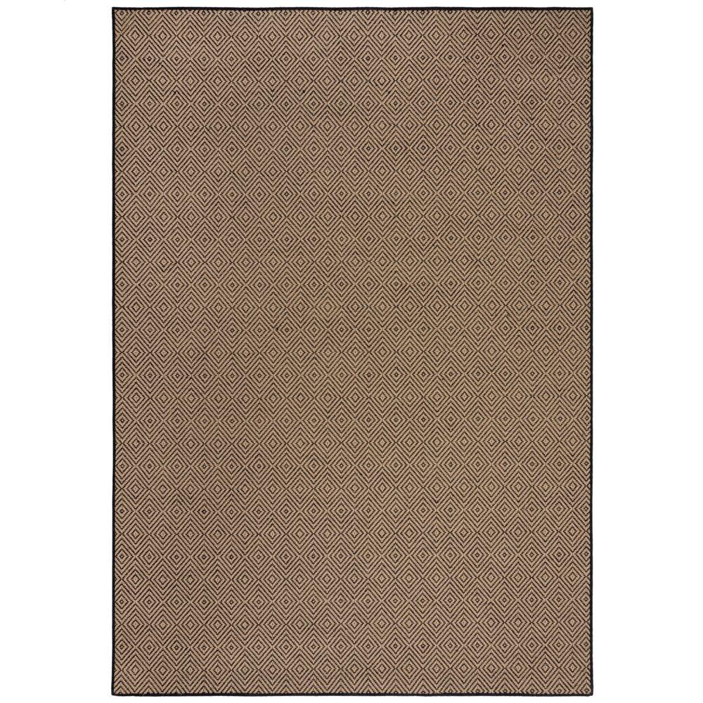 JUTETEPPICH CARRON, geometrisch, Braun-Schwarz, 200 x 290 cm - Braun, Naturmaterialien (290/200cm) - KADIMA DESIGN