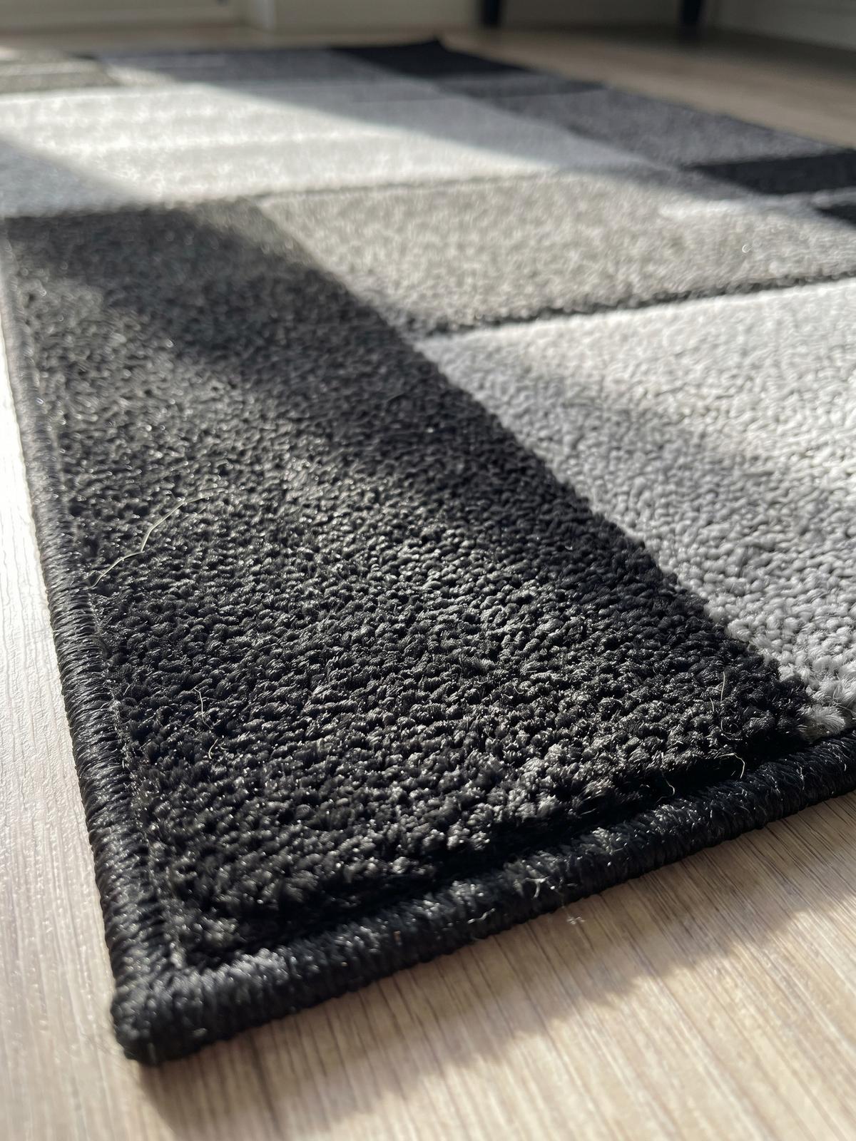 KURZFLORTEPPICH LATEMAR, kariert, Grau, 80 x 150 cm - Grau, Textil (150/80cm) - KADIMA DESIGN