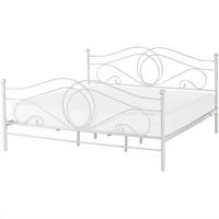 METALLBETT 180/200cm Weiß Lyra - Weiß, Metall (180/200cm) - Beliani