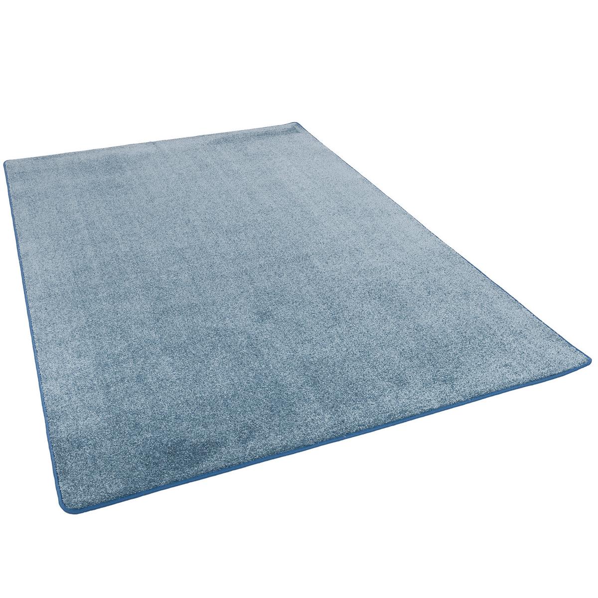 HOCHFLOR VELOURS TEPPICH LUNA - Blau, Textil (133/133cm) - Snapstyle