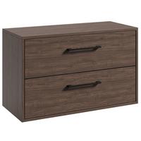 WASCHBECKENUNTERSCHRANK Florence 2 Schubladen Walnuss Braun - 80 x 46 x 46 cm - Eichefarben, Holz (80/46/46cm) - Badplaats