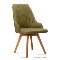 ESSZIMMERSTUHL (2er-Set) Domka 52x91x60 Eiche geölt/Olivgrün - Eichefarben/Olivgrün, Kunststoff (60/91/52cm) - 58aufmkessel