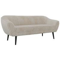 3-SITZER-SOFA PIRS - Beige Cord - Schwarze Beine - Beige/Creme, Holzwerkstoff/Textil (180/75/74cm) - MKS
