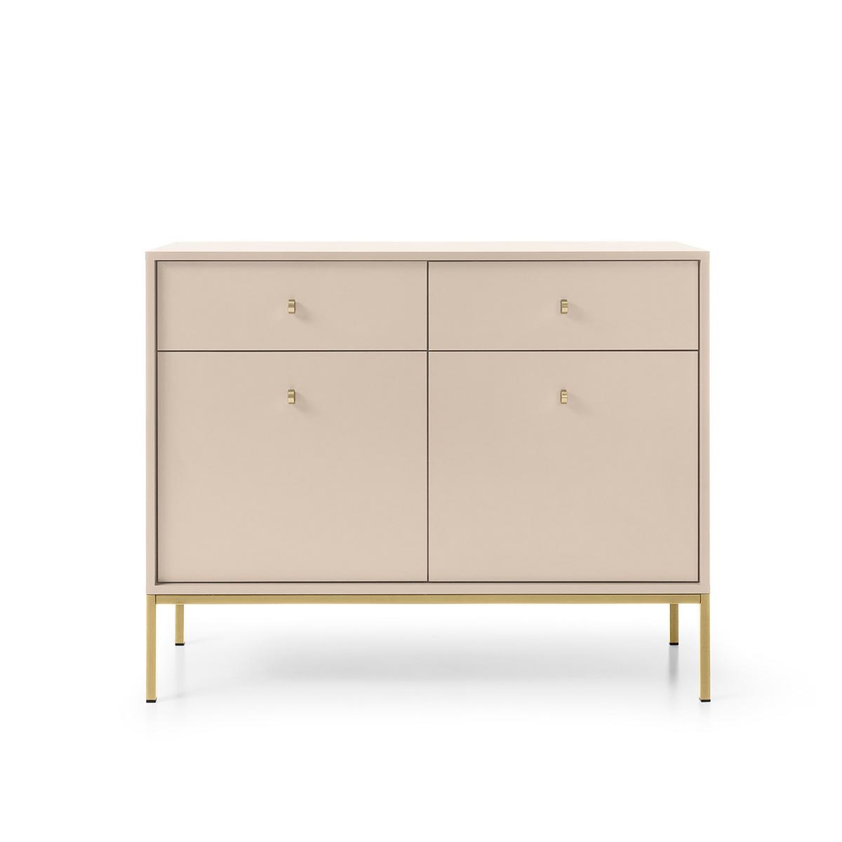 KOMMODE MONDO 104/83/39 cm mit 2 Schubladen 2 Türen Beige - Beige, Holzwerkstoff (104/83/39cm) - MASSENO