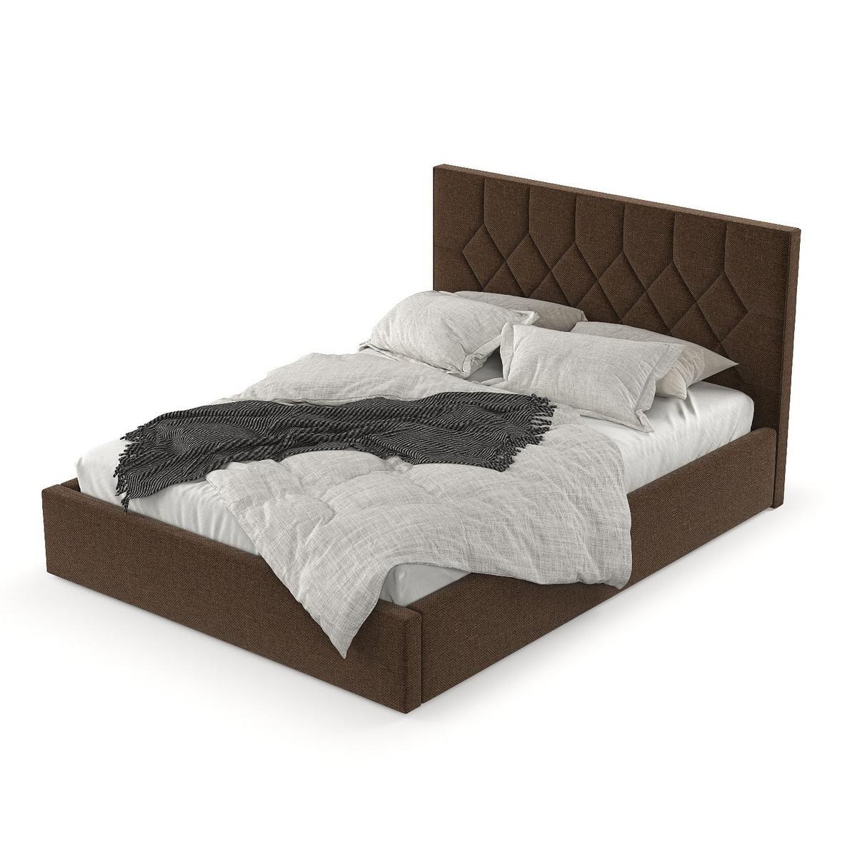 POLSTERBETT Brisa 140/200 cm Braun im Inari Stoff - Schwarz/Naturfarben, Holz/Holzwerkstoff (140/200cm) - AltaBeds