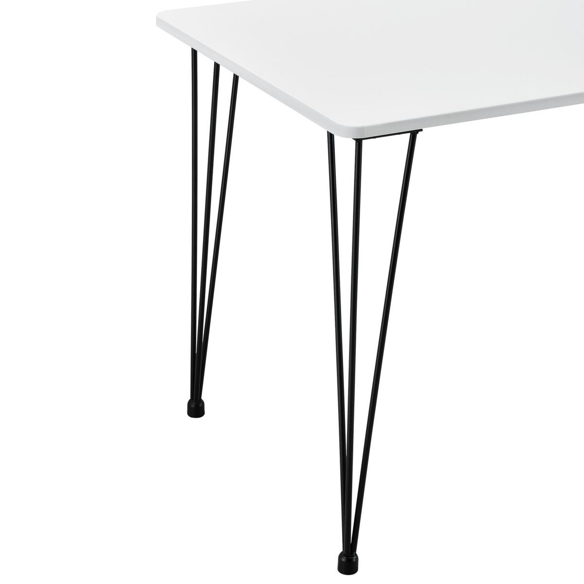 ESSTISCH Kiel - Weiß, Holzwerkstoff/Metall (70/120/75cm) - [en.casa]