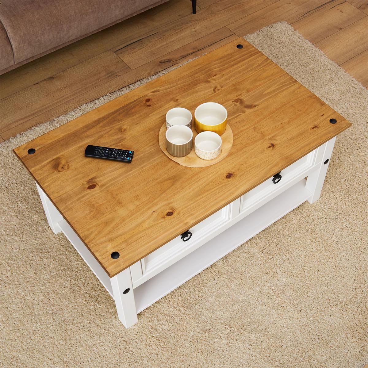 COUCHTISCH CAMPO weiß/braun - Weiß/Braun, Holz (60/100/45cm) - CARO-Möbel