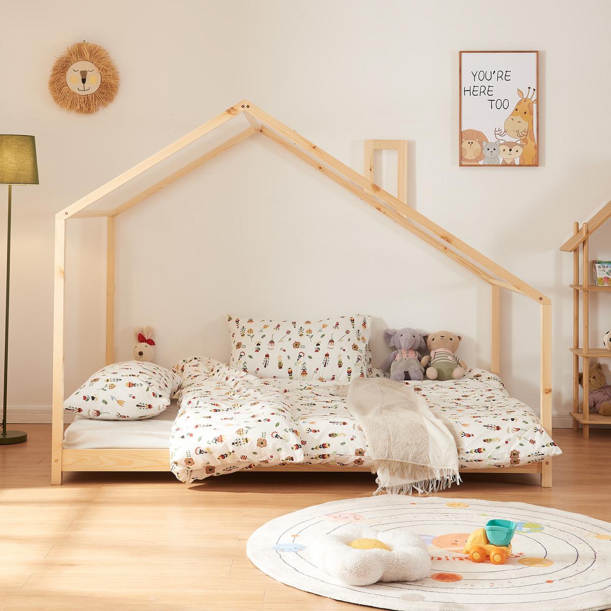 KINDERBETT Siuntio - Naturfarben, Holz (140/200cm) - [en.casa]