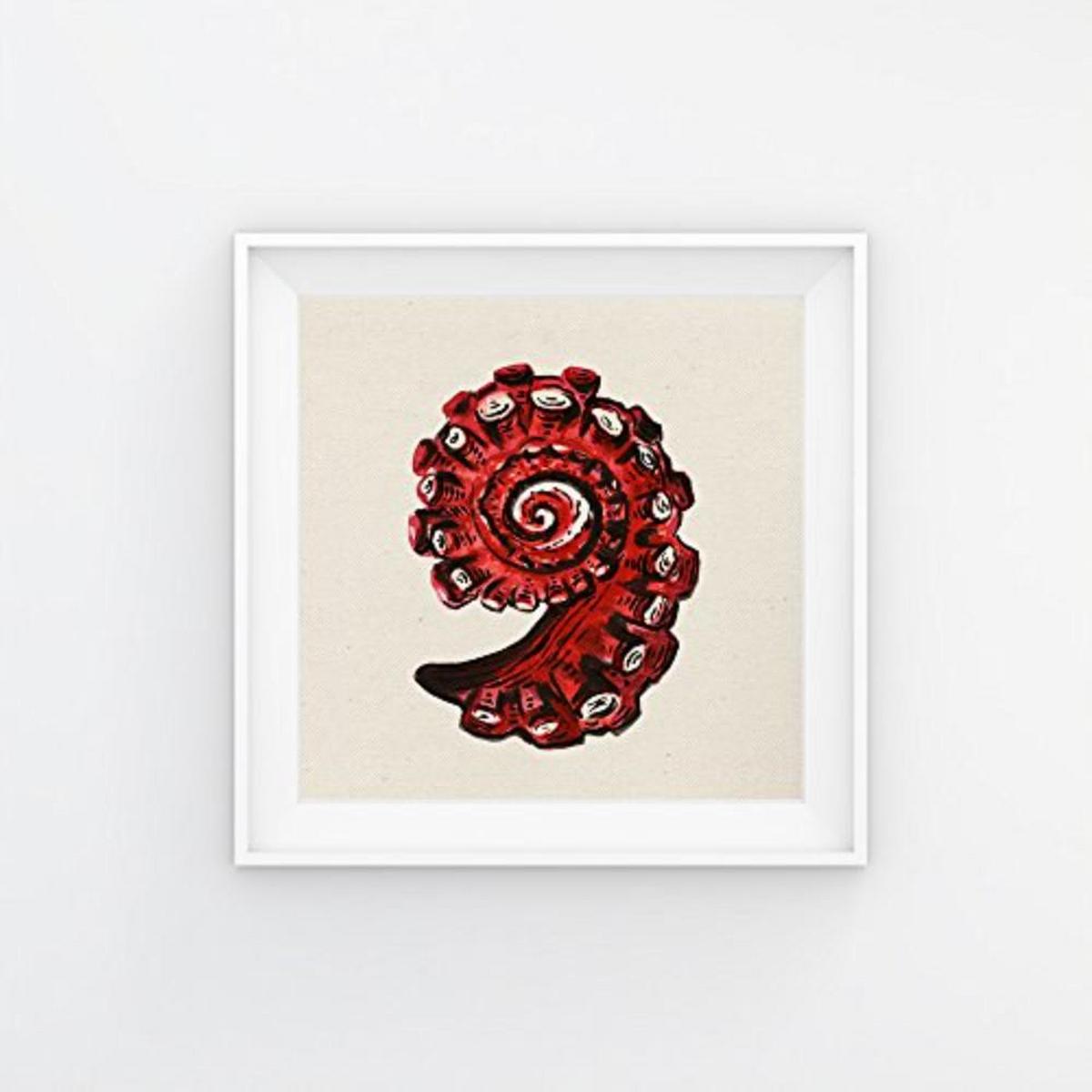 POSTER Set mit 4 Bunte Muscheln 25x25 cm Schwarzer Rahmen - Schwarz, Papier (25/3cm) - Nacnic