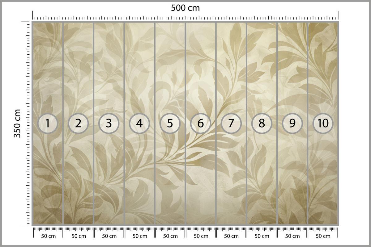 FOTOTAPETE für Schlafzimmer Blätter Pflanzen Natur 500x350 - Beige/Braun, Papier (500/350cm) - Muralo