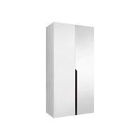DREHTÜRENSCHRANK Mila II 100 - Schwarz/Weiß, Holzwerkstoff/Kunststoff (100/202/52cm) - MIRJAN24