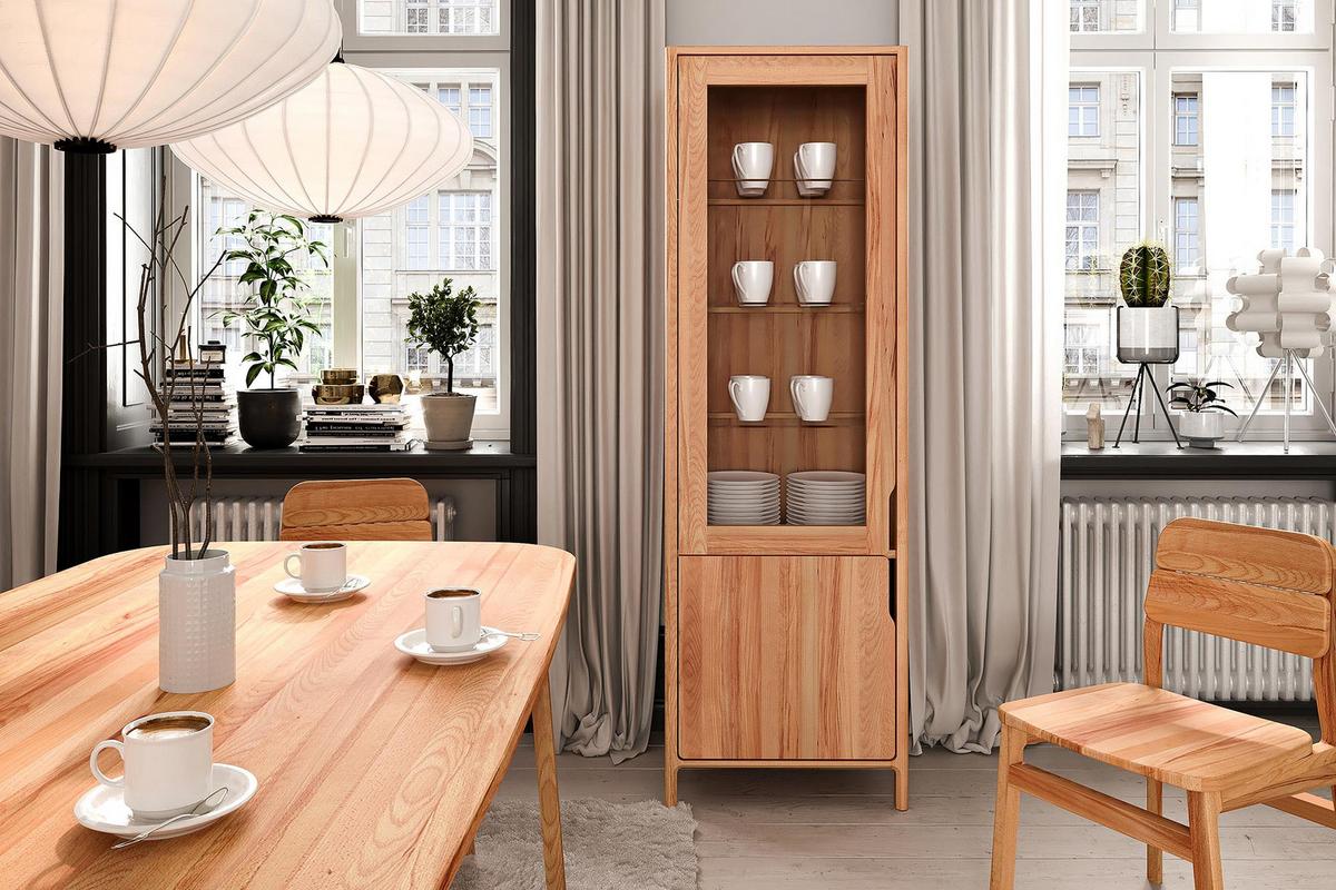 VITRINE PAUL Kernbuche - Kernbuche, Holz (59/188/50cm) - byoak