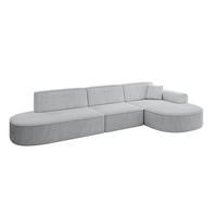 ECKSOFA Ottomane Rechts MARI-L2 - 328x171x79 cm Grau Cord - Schwarz/Grau, Holzwerkstoff/Kunststoff (171/328cm) - ALTDECOR