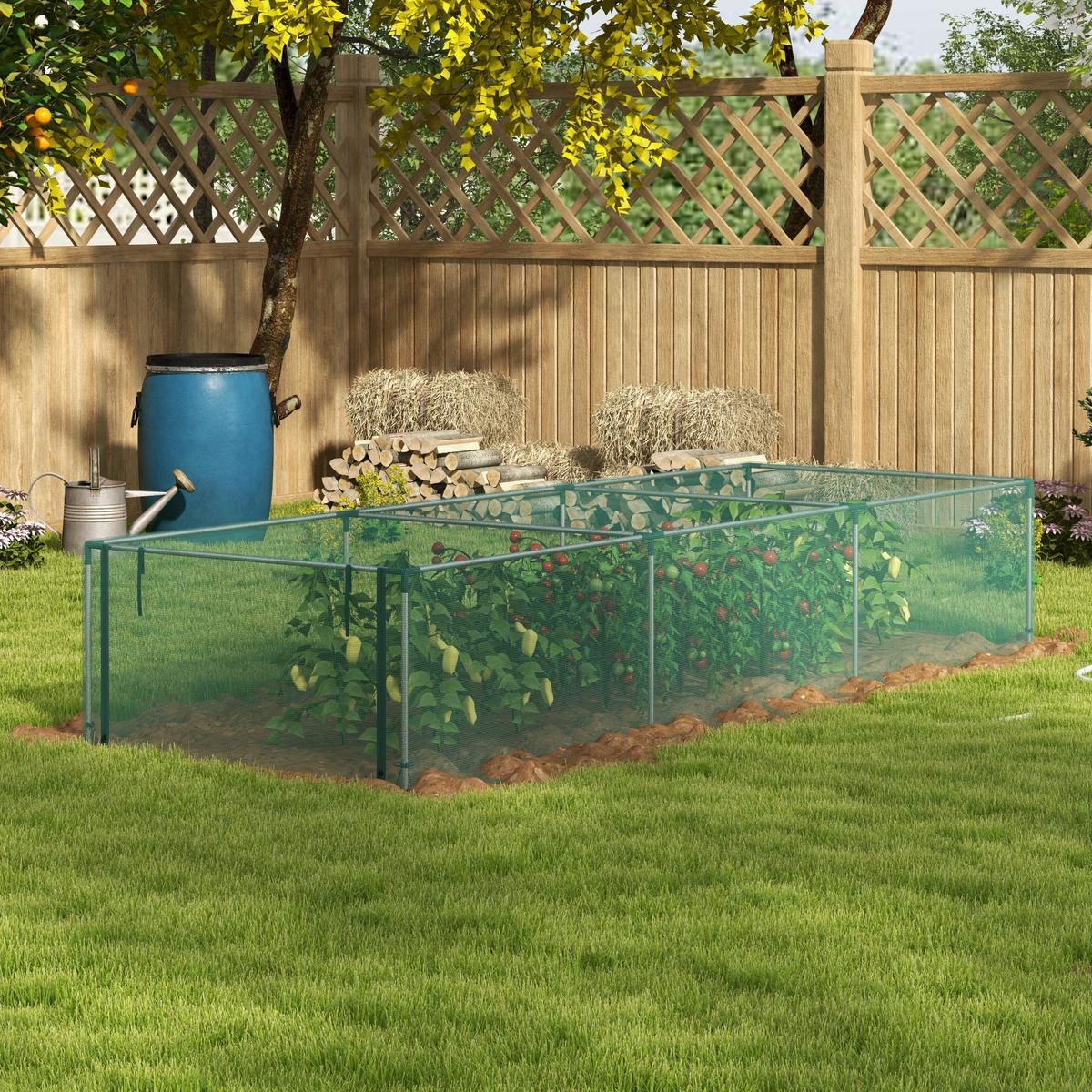 PFLANZENSCHUTZZELT mit Reißverschlusstür, für Garten, Balkon, Stahl, Grün - Grün, Metall (373/62.5/125cm) - Outsunny