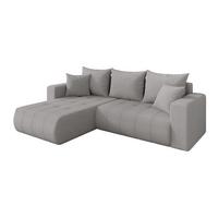 ECKSOFA mit Schlaffunktion Ottomane Links MILA-L 277x194x86 Hellgrau Bouclé - Silberfarben/Hellgrau, Holzwerkstoff/Kunststoff (277/194cm) - ALTDECOR