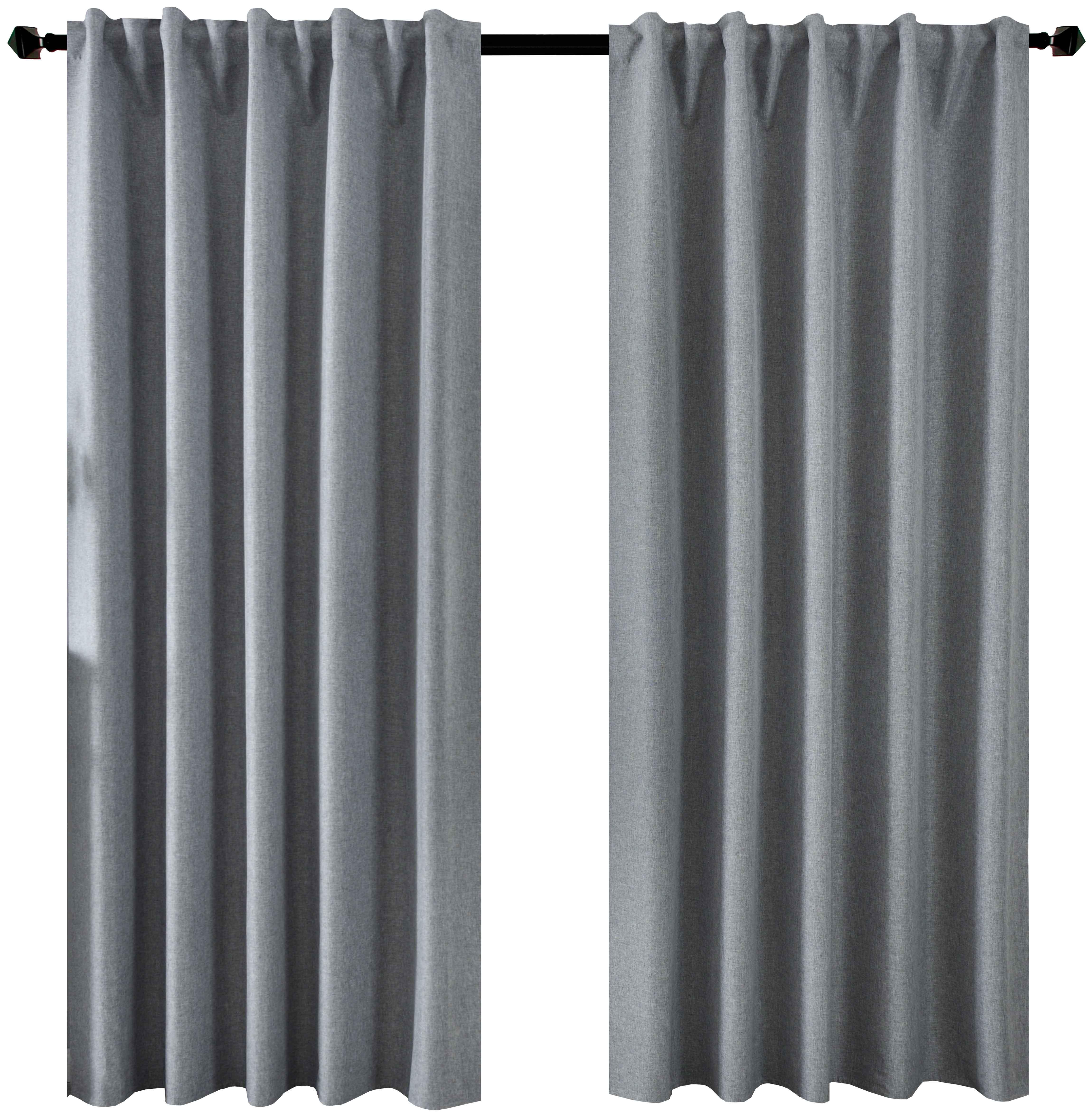 VORHANG 2ER SET BOSTON DARK HxB 175x140 cm Grau - Grau, Textil (140/175cm) - Gardinenbox