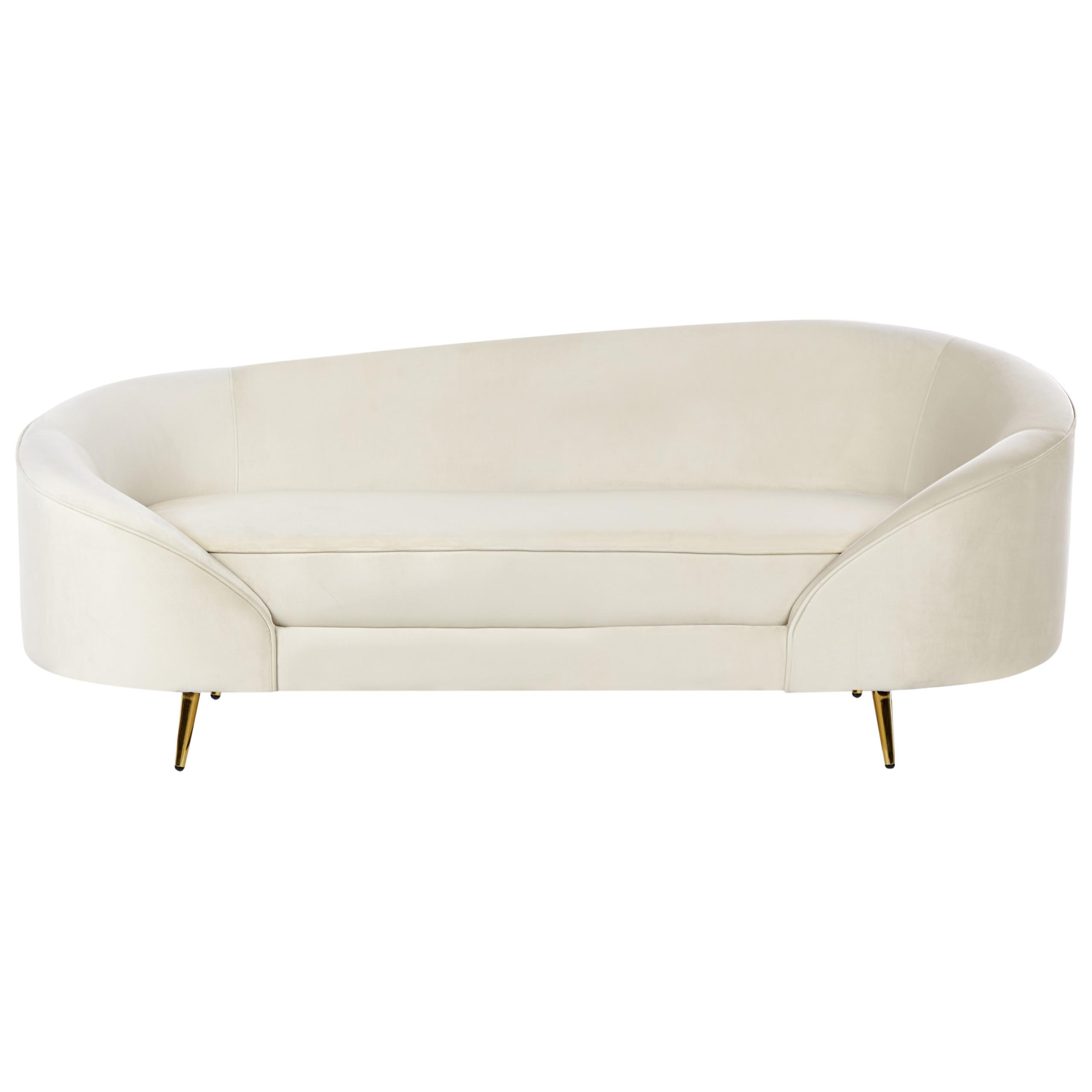 SOFA 3-Sitzer Beige Savar - Beige, Textil (183/75/85cm) - Beliani