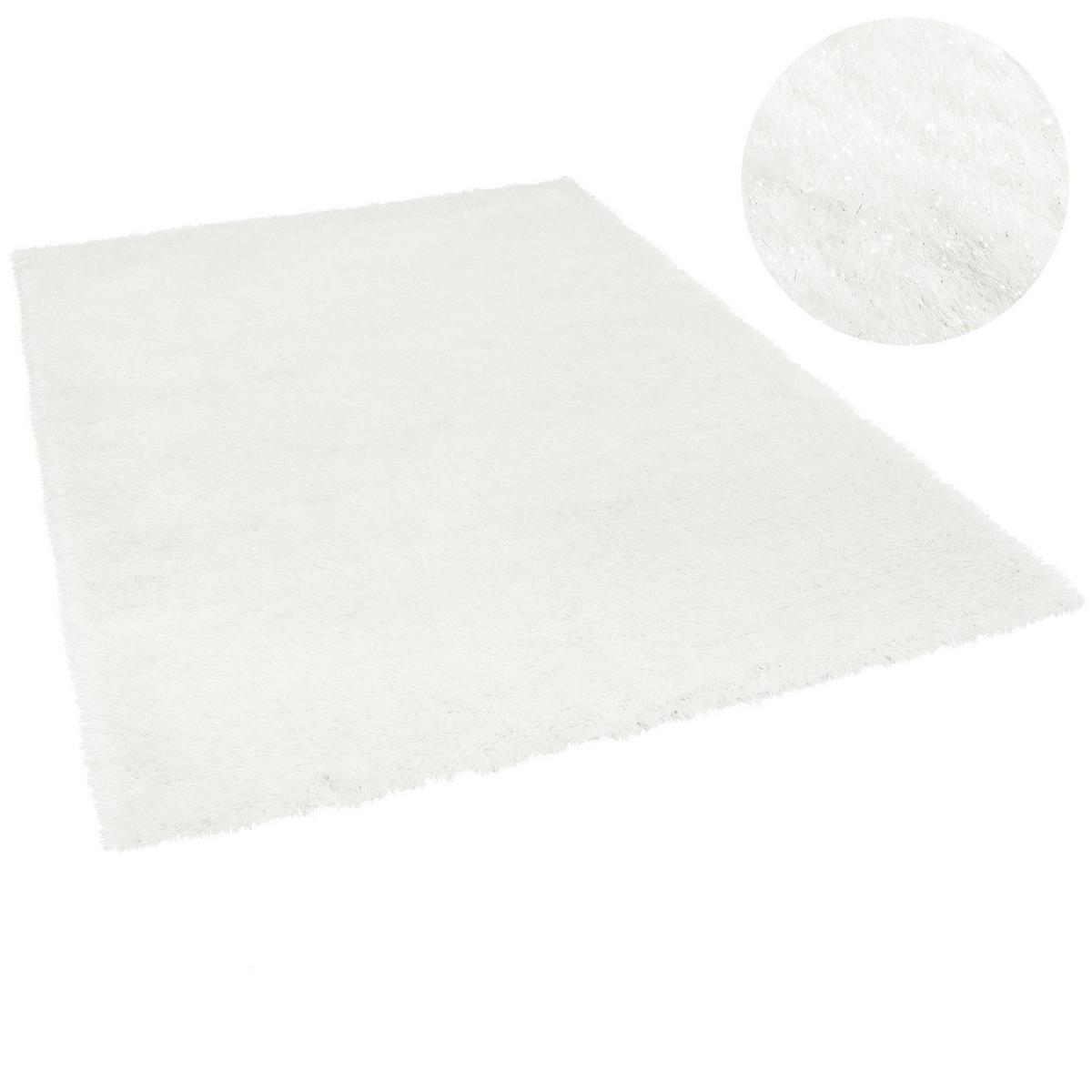HOCHFLOR LANGFLOR SHAGGY TEPPICH GLOW - Weiß, Textil (140/200cm) - Pergamon