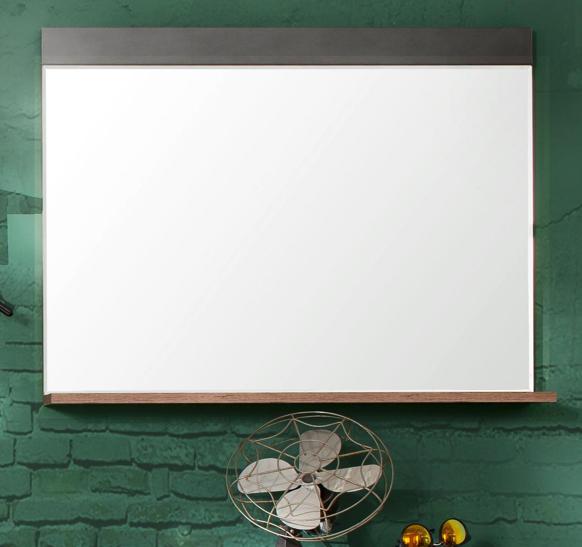 GARDEROBENSPIEGEL Used Wood Shabby mit grau, Wandspiegel mit Ablage 90 x 69 cm - Grau, Glas/Holzwerkstoff (90/69/16cm) - Top.Furn