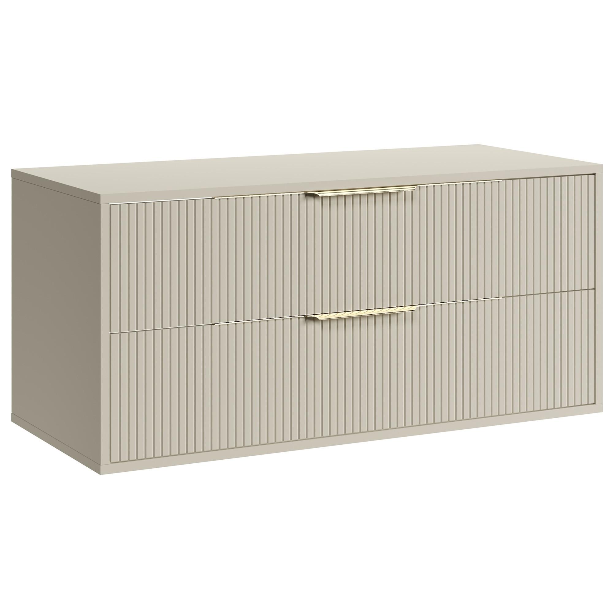 WASCHBECKENUNTERSCHRANK Rimini 2 Schubladen Cashmere - 100 x 46 x 54 cm - Kaschmir, Holz (100/46/46cm) - Badplaats
