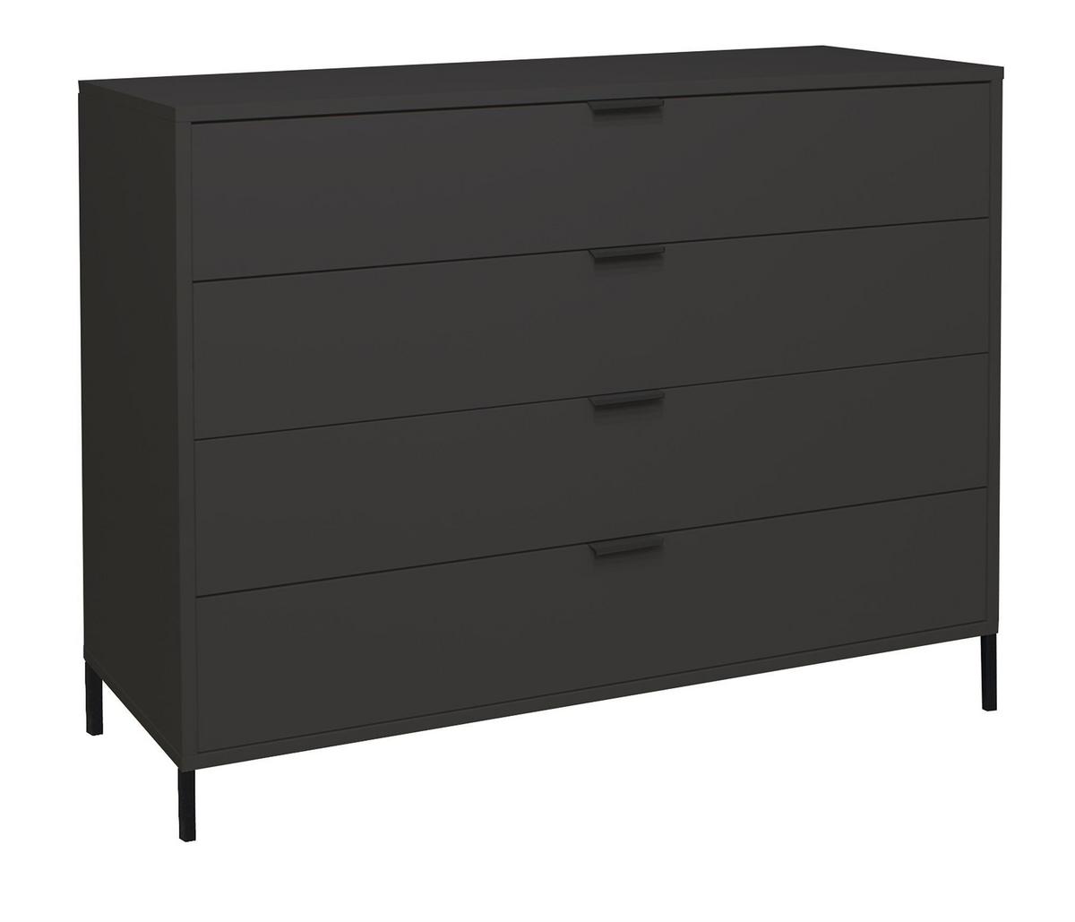 KOMMODE Erna 119x45x102 Anthrazit matt Lack - Anthrazit, Holzwerkstoff (119/102/45cm) - 58aufmkessel