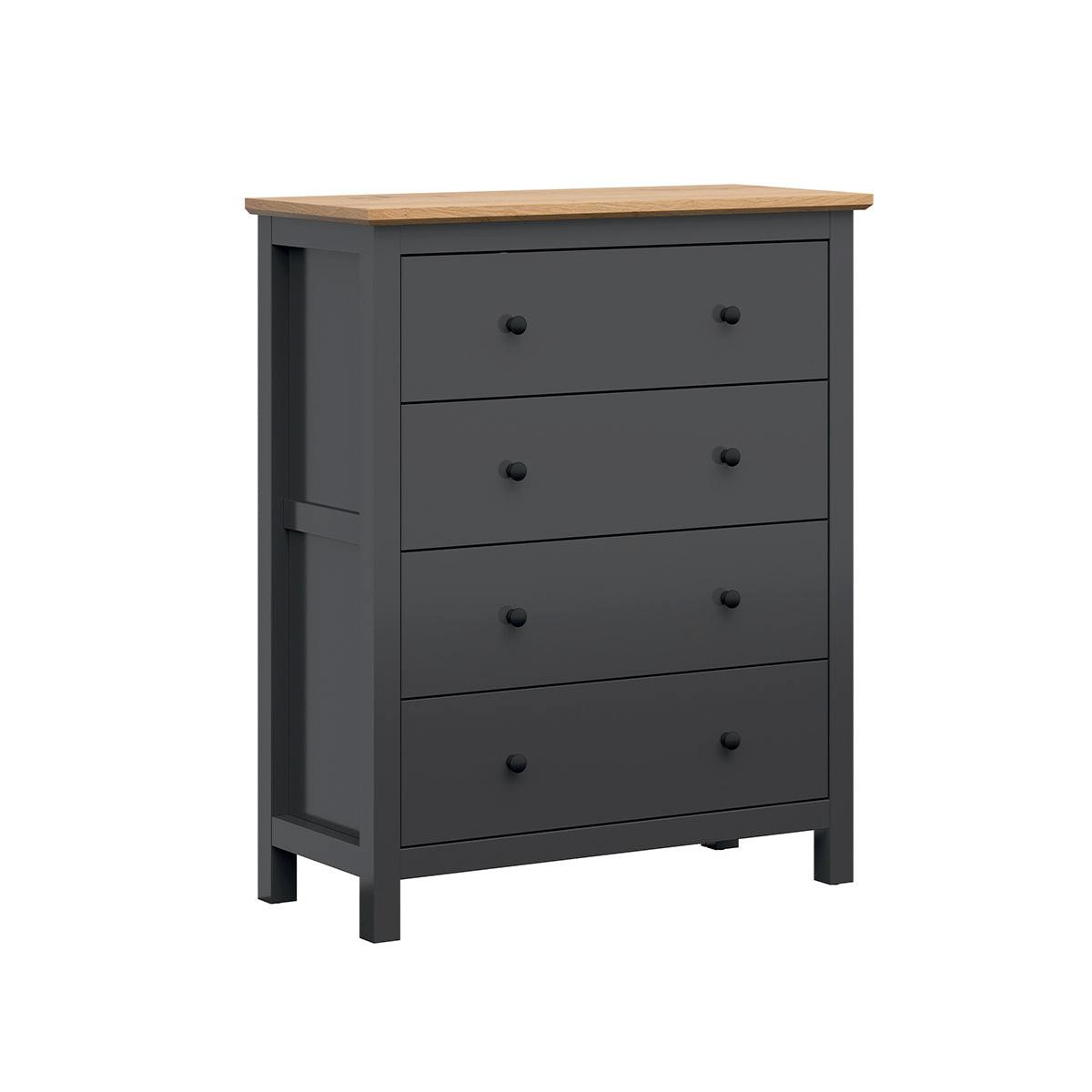 KOMMODE Duck Anthrazitgrau und Holz - Grau, Holzwerkstoff (101/120/44cm) - Petits-meubles