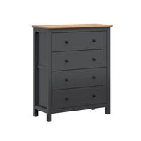 KOMMODE Duck Anthrazitgrau und Holz - Grau, Holzwerkstoff (101/120/44cm) - Petits-meubles