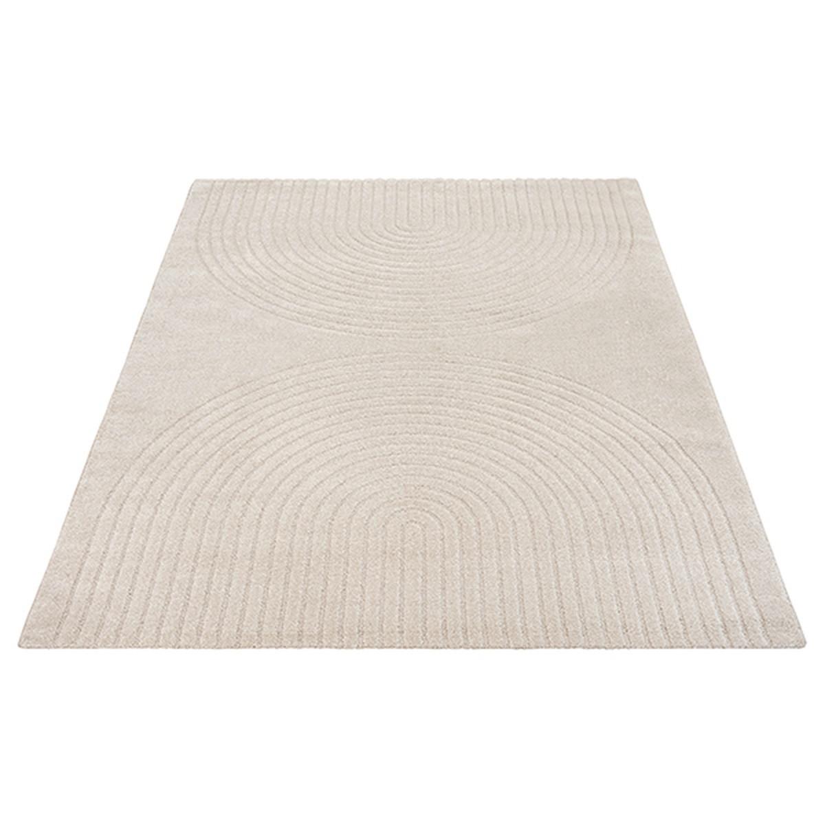 RUNDTEPPICH Geometrisch MUOTA Polypropylen Beige 120 x 120 cm - Beige, Textil (120/120cm) - KADIMA DESIGN