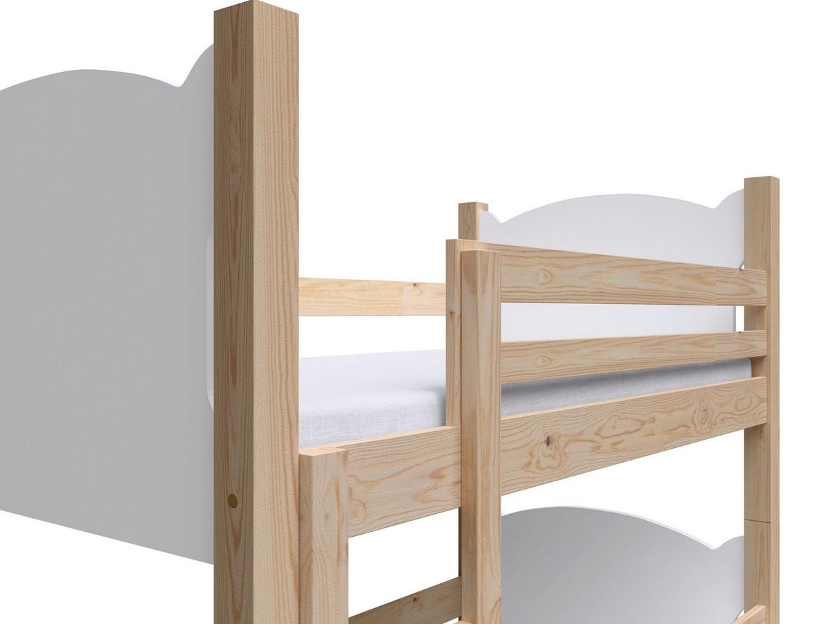 ETAGENBETT LEONE mit Bettkasten 80x180 cm Kieferfarben - Weiß/Kieferfarben, Holz (80/180cm) - MASSENO