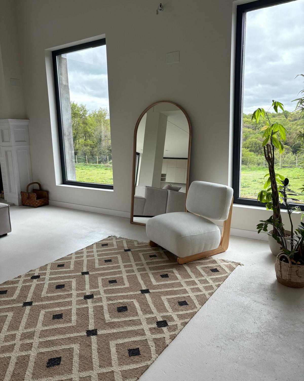 TEPPICH geflochten Beige 160/230 cm Esencik - Beige/Schwarz, Naturmaterialen (160/230cm) - Beliani