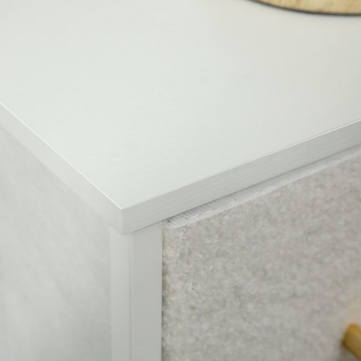 KOMMODE Polyester Spanplatte Cremeweiß - Weiß, Karton (30/99/100cm) - HOMCOM