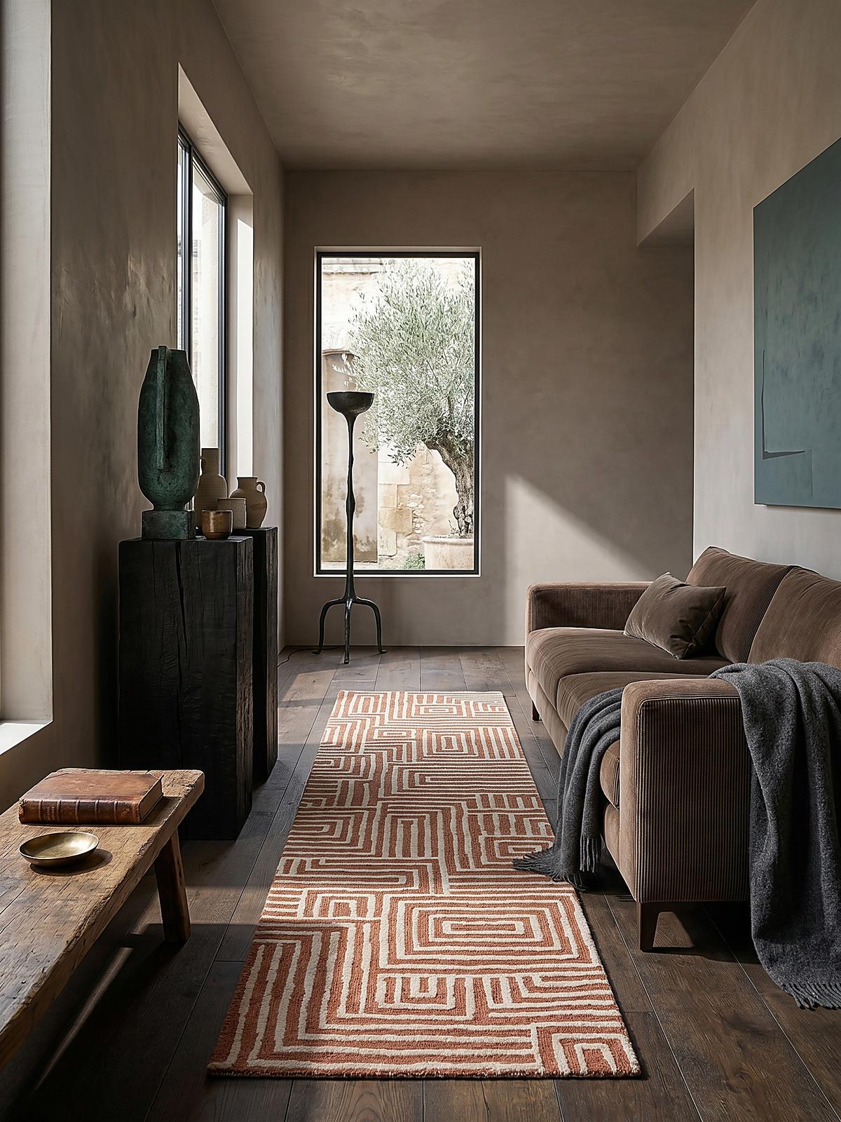 TEPPICH ARLEN, geometrisch, Terrakotta, 80 x 300 cm - Orange, Textil (300/80cm) - KADIMA DESIGN
