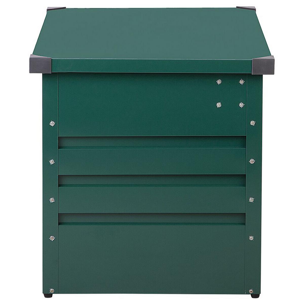 AUFLAGENBOX Stahl dunkelgrün 100/62 cm Cebrosa - Grün, Metall (100/64/62cm) - Beliani