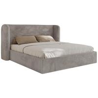 POLSTERBETT EMORA CLASSIC 140/200 - Hellgrau Plüsch - Multipocket-Matratze - Hellgrau, Textil (140/200cm) - MKS