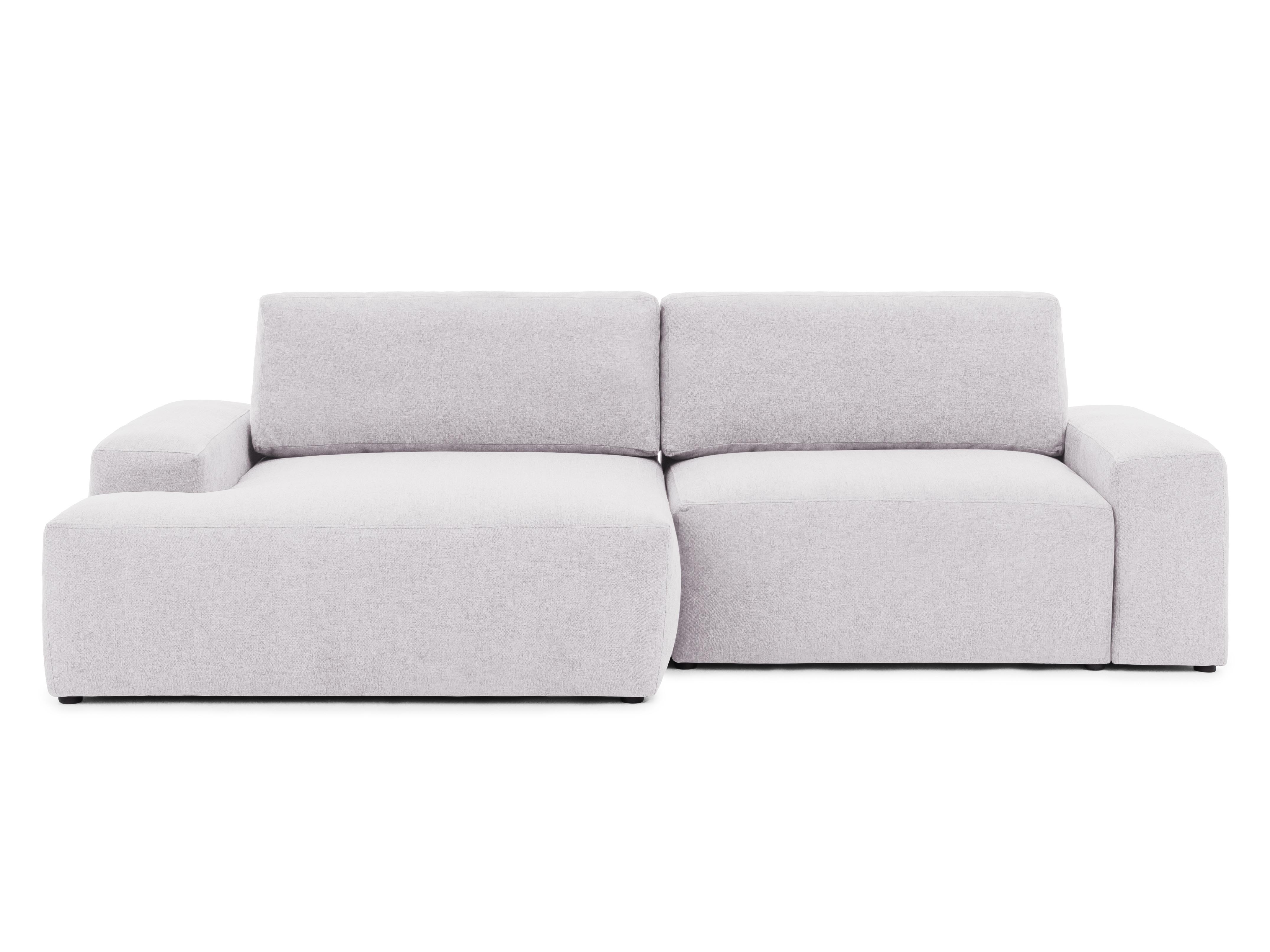 ECKSOFA Lennon aus Greige Strukturstoff mit Schlaffunktion und Bettkasten - Greige/Schwarz, Holz/Kunststoff (137/264cm) - S-Style