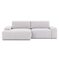 ECKSOFA Lennon aus Greige Strukturstoff mit Schlaffunktion und Bettkasten - Greige/Schwarz, Holz/Kunststoff (137/264cm) - S-Style