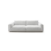 BIG SOFA RAINA Hellgrau Cord - Hellgrau/Schwarz, Kunststoff/Textil (294/85/150cm) - KAWOLA
