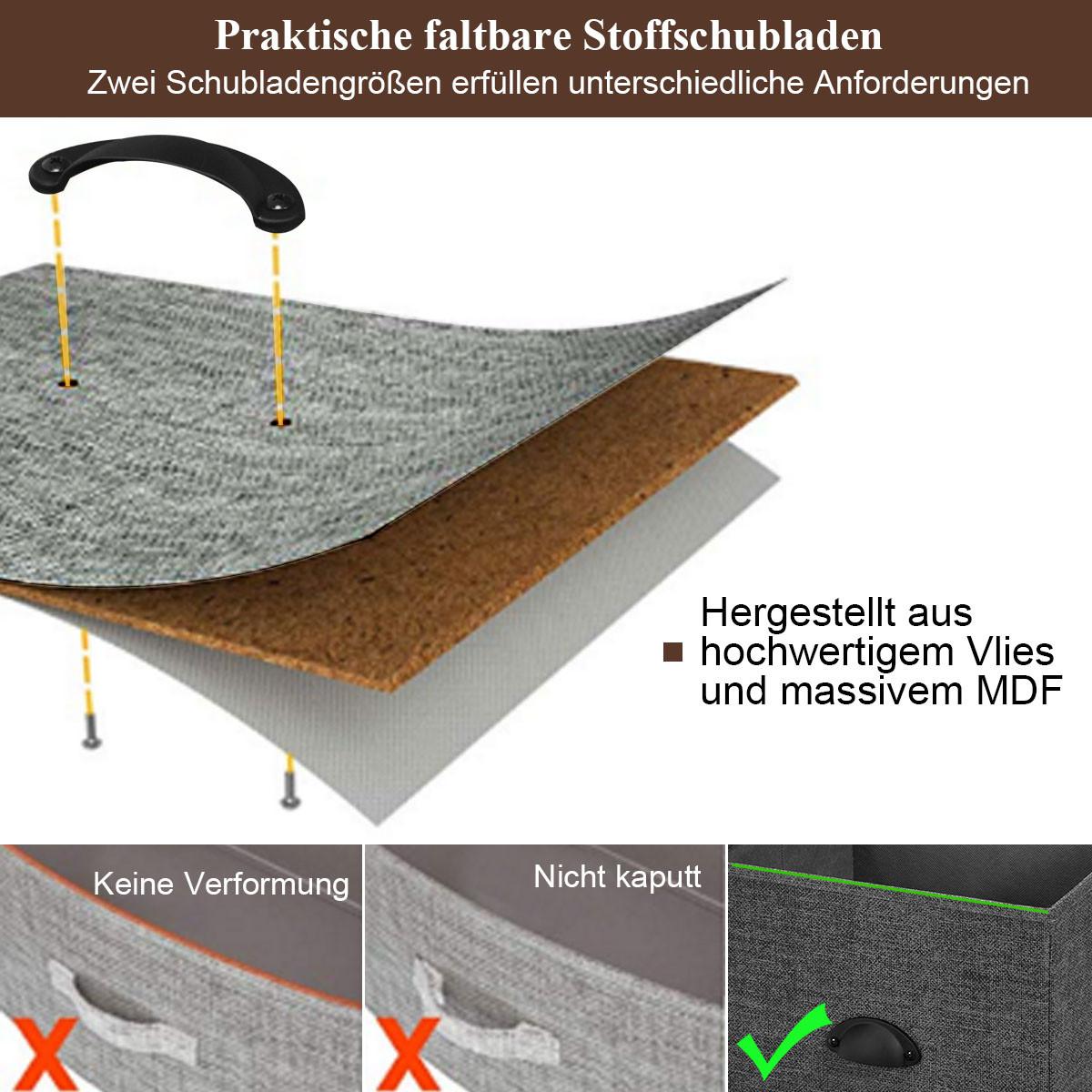 SCHUBLADENKOMMODE aus Stoff Schwarz - Schwarz, Holz (100/54/30cm) - COSTWAY