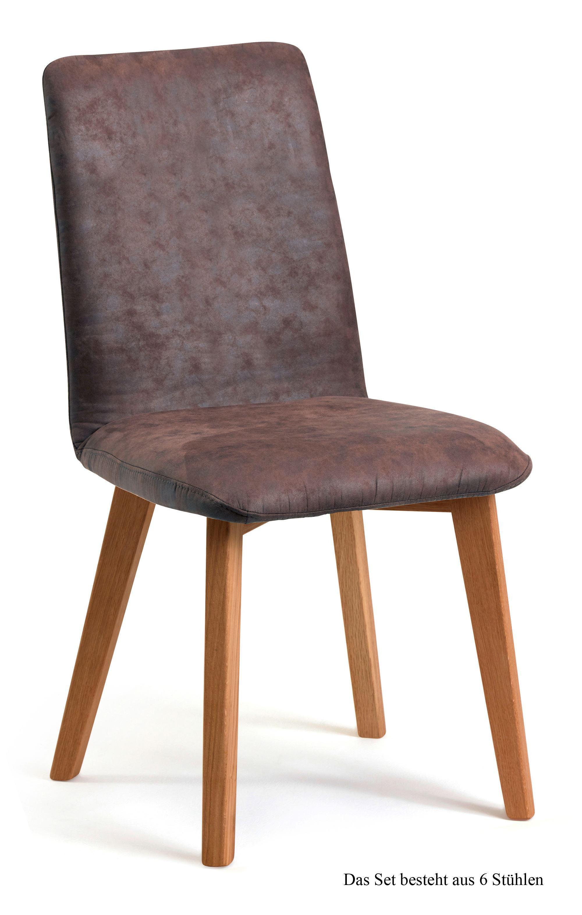 ESSZIMMERSTUHL (6er-Set) Darci 47x92x60 Eiche geölt/Braun - Eichefarben/Braun, Kunststoff (60/92/47cm) - 58aufmkessel
