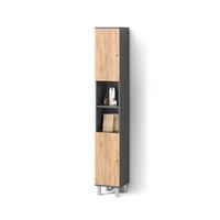 BADSCHRANK Fucino Anthrazit/Goldkraft Eiche 30 x 190 cm - Honigeiche/Anthrazit, Holzwerkstoff (30/190/30cm) - Livinity®