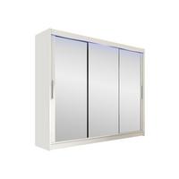 KLEIDERSCHRANK Aston III, mit RGB LED Beleuchtung - Silberfarben/Weiß, Holzwerkstoff/Kunststoff (250/215/58cm) - MIRJAN24