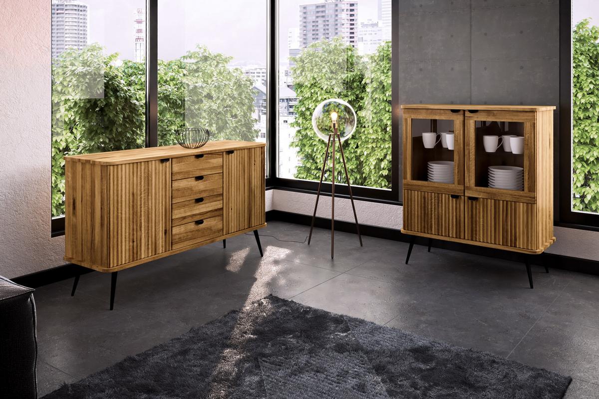 KOMMODE LINA - Wildeiche, Holz (144/87/46cm) - byoak
