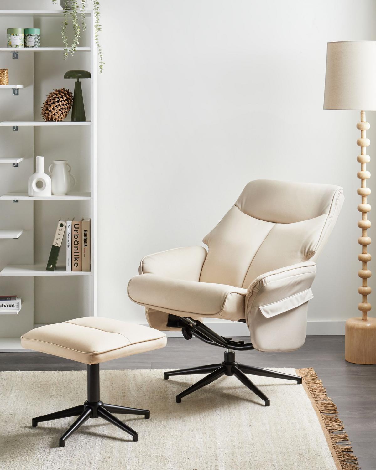 FERNSEHSESSEL Hellbeige Erato - Schwarz, Kunststoff (73/89/78cm) - Beliani