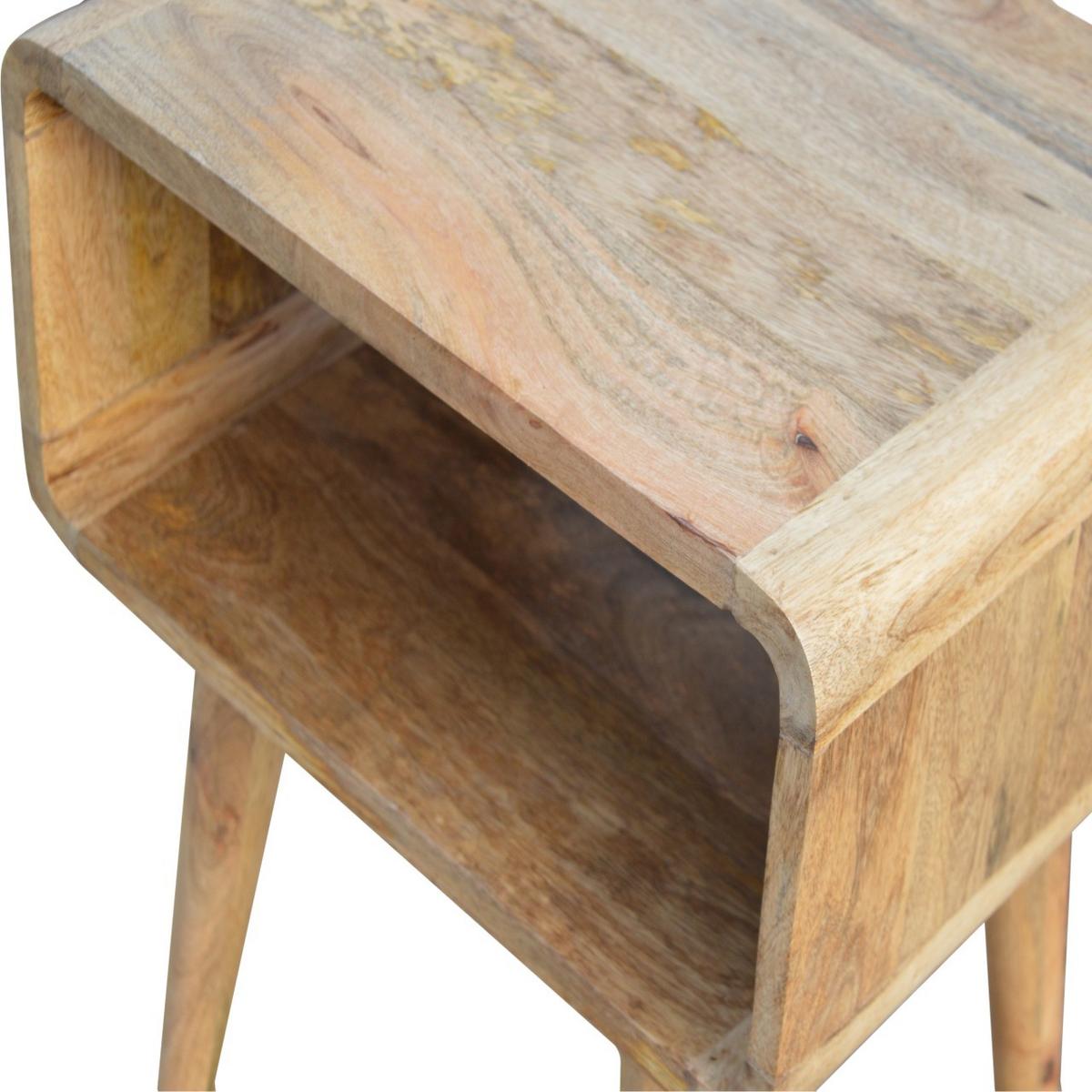 NACHTTISCH mit freiem Fach, Nordische Beine, Beige - Messingfarben/Braun, Holz/Metall (45/50/35cm) - Artisan Furniture