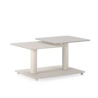 COUCHTISCH mit quadratischen Glasplatten 54/42,8/114,6 cm - Beige, Glas (66.5/54/42.8cm) - Calicosy
