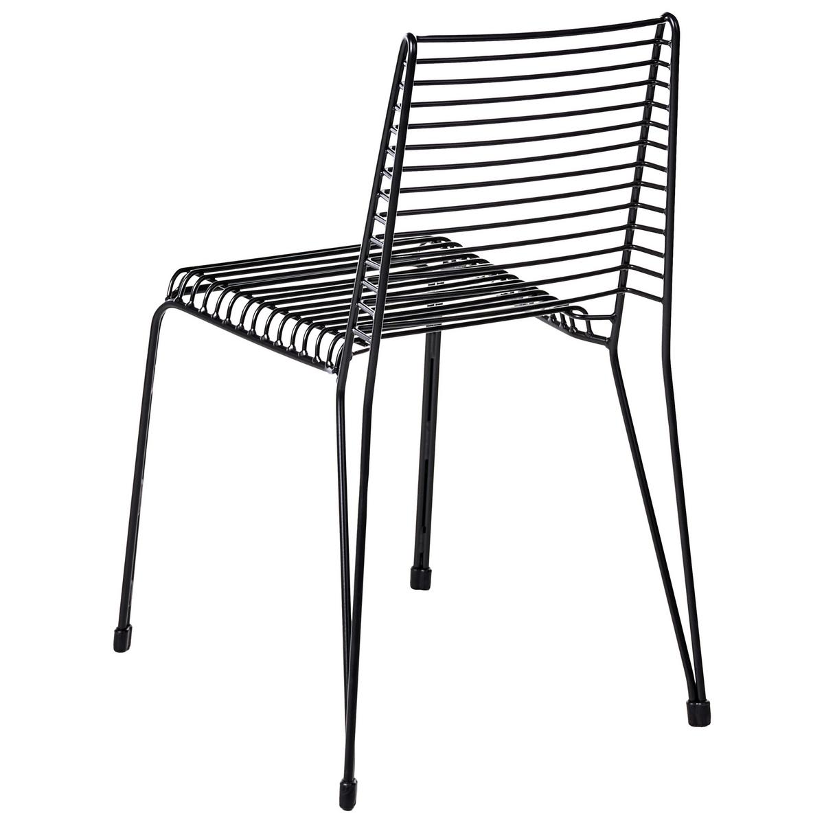 GARTENSTUHL 2er-Set Metall Schwarz Chieve - Schwarz, Metall (49/80/57cm) - Beliani