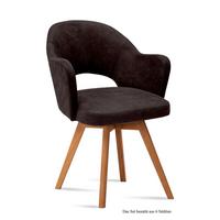 ARMLEHNSTUHL (6er-Set) Dolly 59x87x61 Eiche geölt/Espresso - Eichefarben/Dunkelbraun, Kunststoff (61/87/59cm) - 58aufmkessel