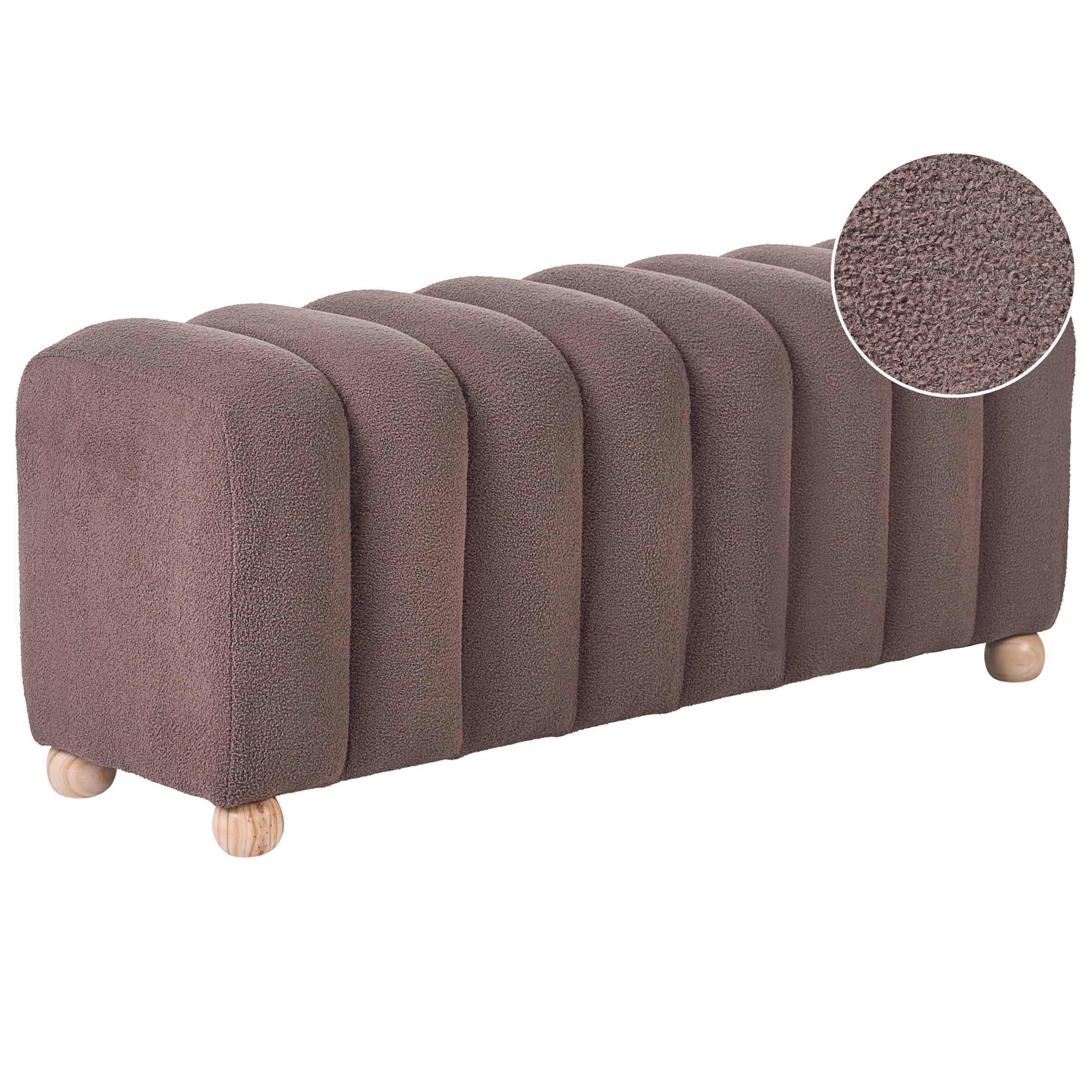 POLSTERBANK Bouclé Braun Idyllwild - Braun, Textil (111/45/39cm) - Beliani