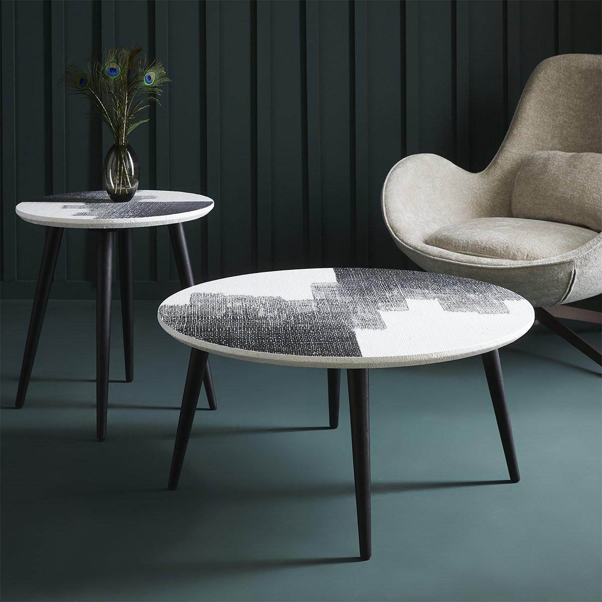 COUCHTISCH Abstract - H 38cm - Schwarz, Holzwerkstoff (80/80/38cm) - Signature